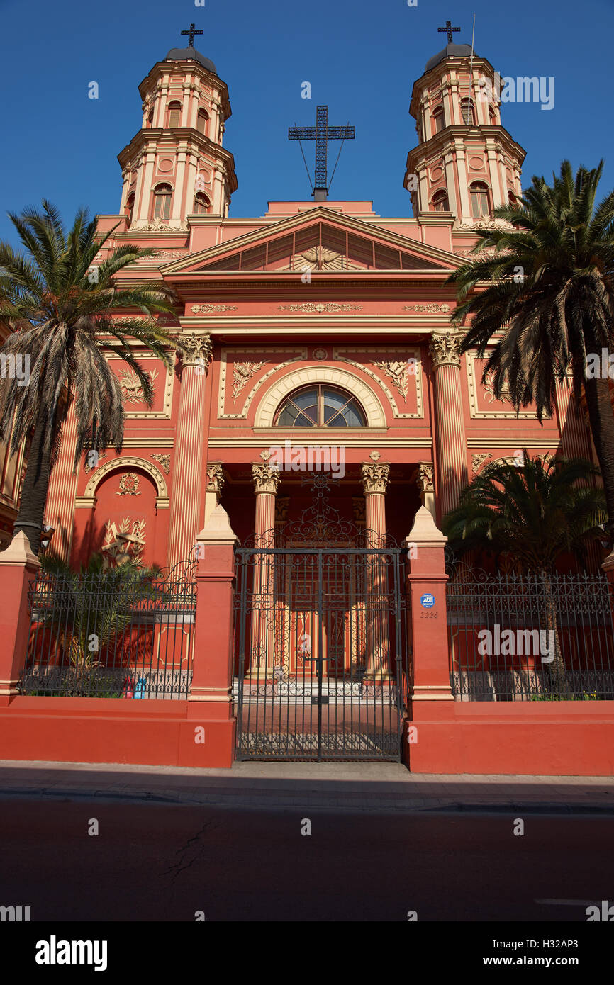 Kirche der Congregación Preciosa Sangre im Barrio Brasil, Santiago, Chile Stockfoto