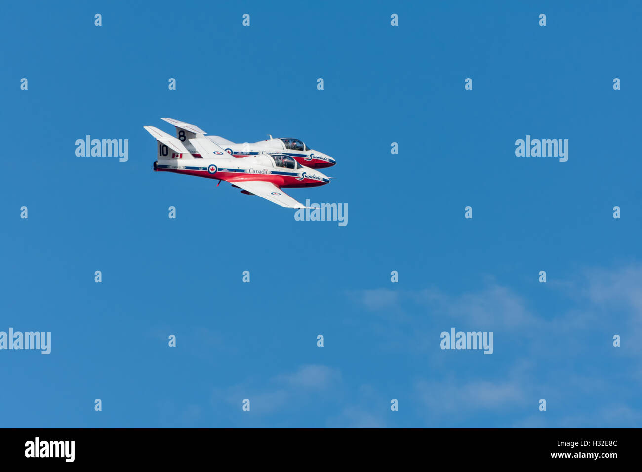 Kanada SnowBirds 2 Jets im Formationsflug Stockfoto