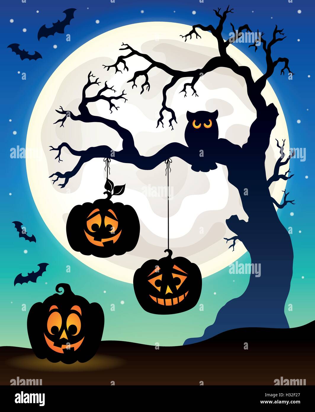 Halloween Baum Silhouette Thema 5 - eps10-Vektor-Illustration. Stock Vektor