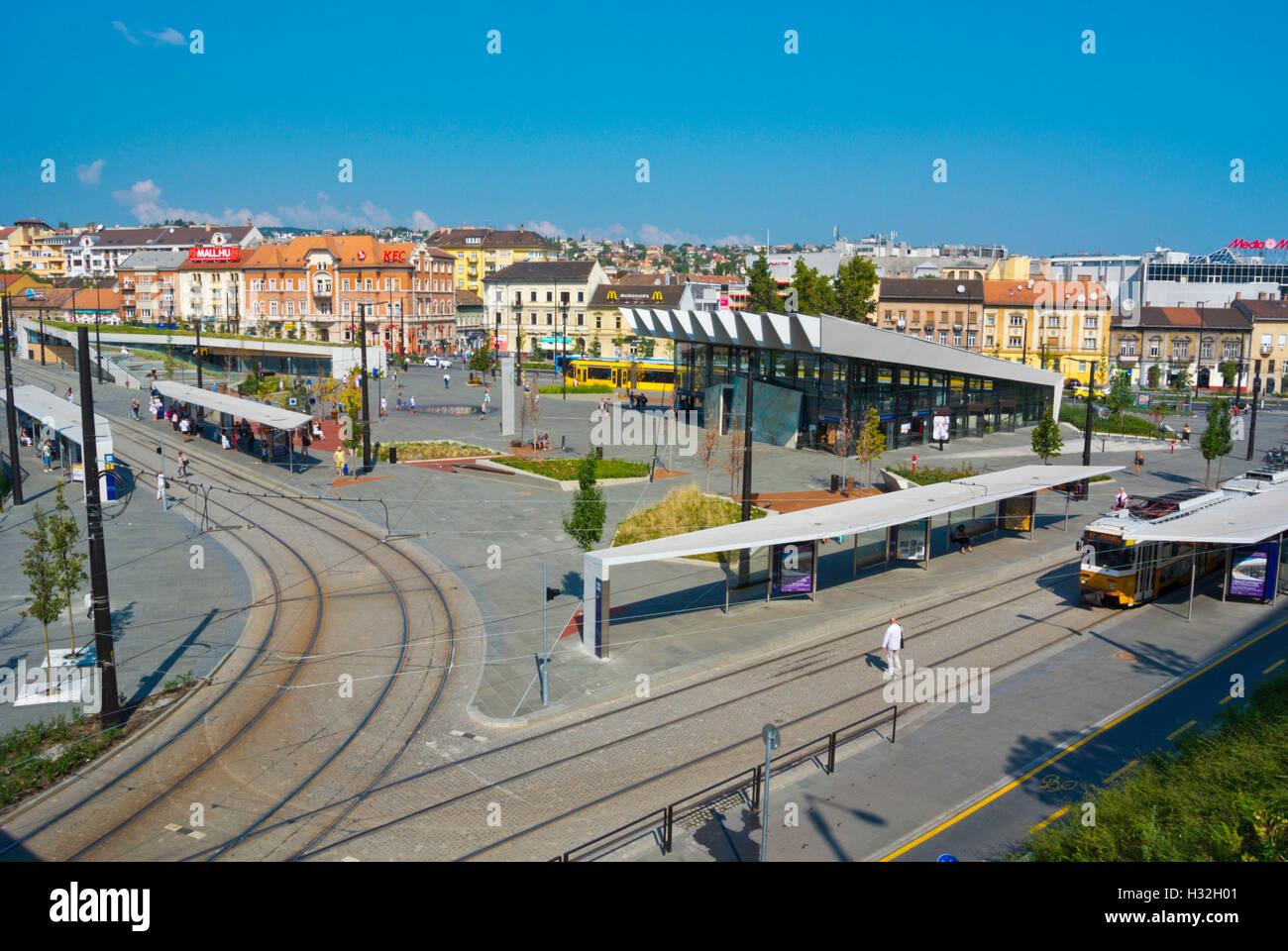 Szell Kalman ter, ehemalige Moszkva ter nach 2016 Renovierung, Buda, Budapest, Ungarn Stockfoto