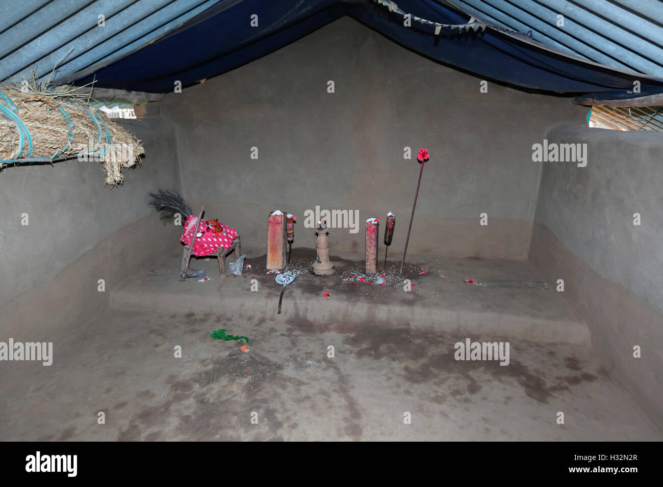 Gott und Göttin, BHATRA Stamm, Ulnar Dorf, Chattisgadh, Indien Stockfoto
