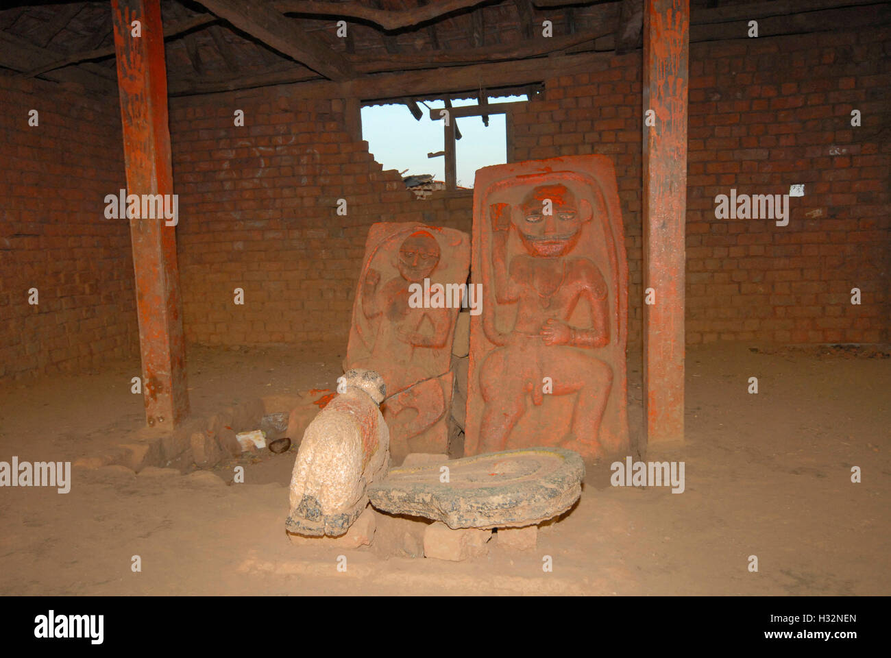 Gott Hanuman, Stammes-Dorf, Koli Dhor Stamm, Nandgaon, Maharashtra, Indien Stockfoto