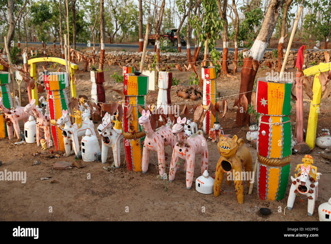 RATHAWA Stamm, Gam Deo, Shingala Dorf, Gujarat, Indien Stockfoto