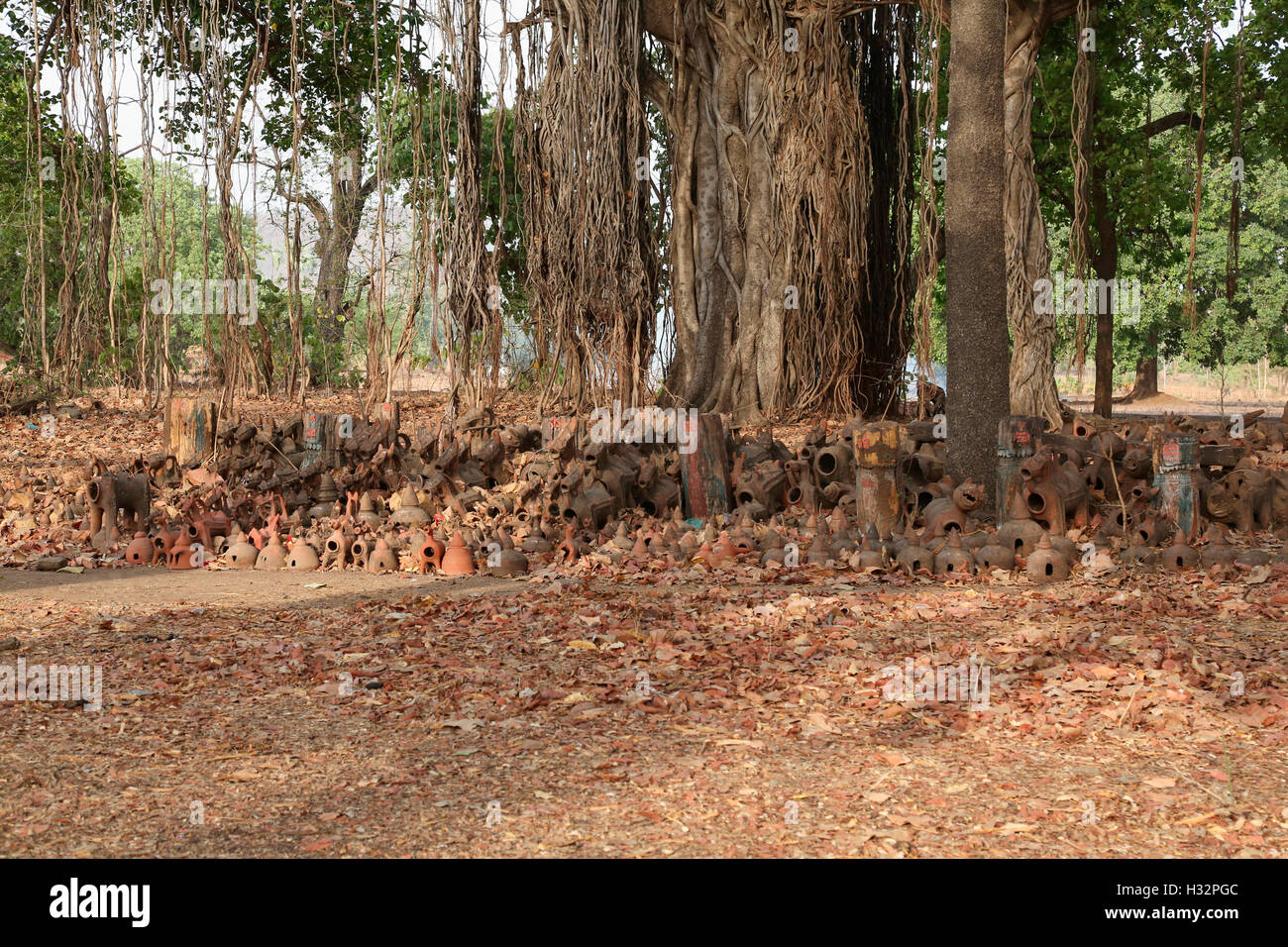 GAM, Deo, RATHAWA Stamm, Dorf in der Nähe von Chhota Udaipur, Gujarat, Indien Stockfoto
