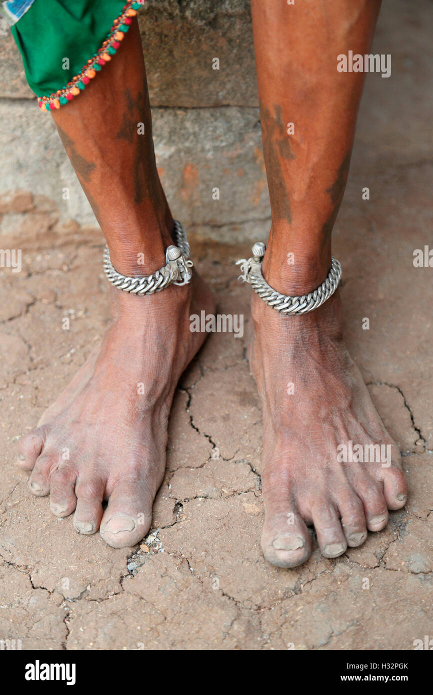 Schmuck, RATHAWA Stamm, Rangpur Dorf - Garcias, Chhota Udaipur Distrikt Vadodara, Gujarat, Indien Stockfoto