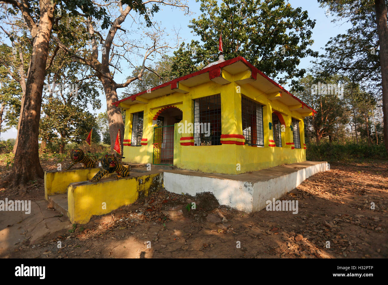 Dorftempel, in der Nähe von Ulnar Dorf, Chattisgarh, Indien Stockfoto