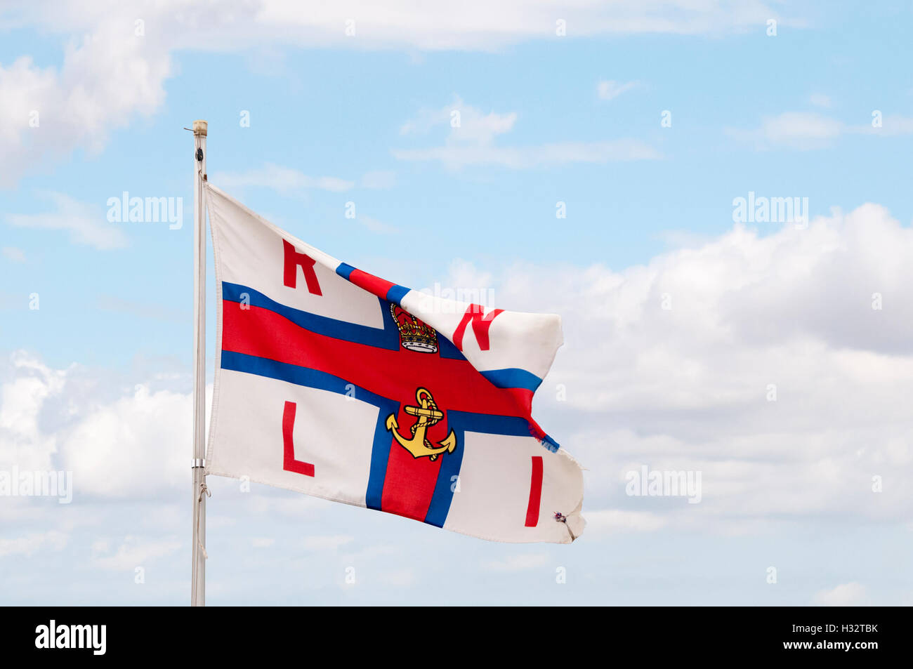 Ein Royal National Lifeboat Institution, RNLI, Flag. Stockfoto