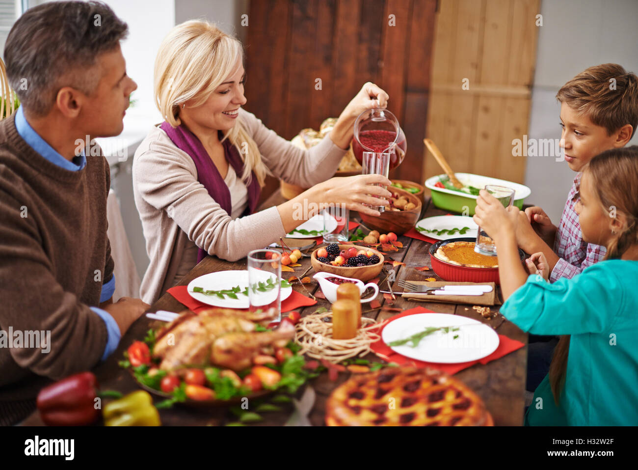Familie Thanksgiving-dinner Stockfoto