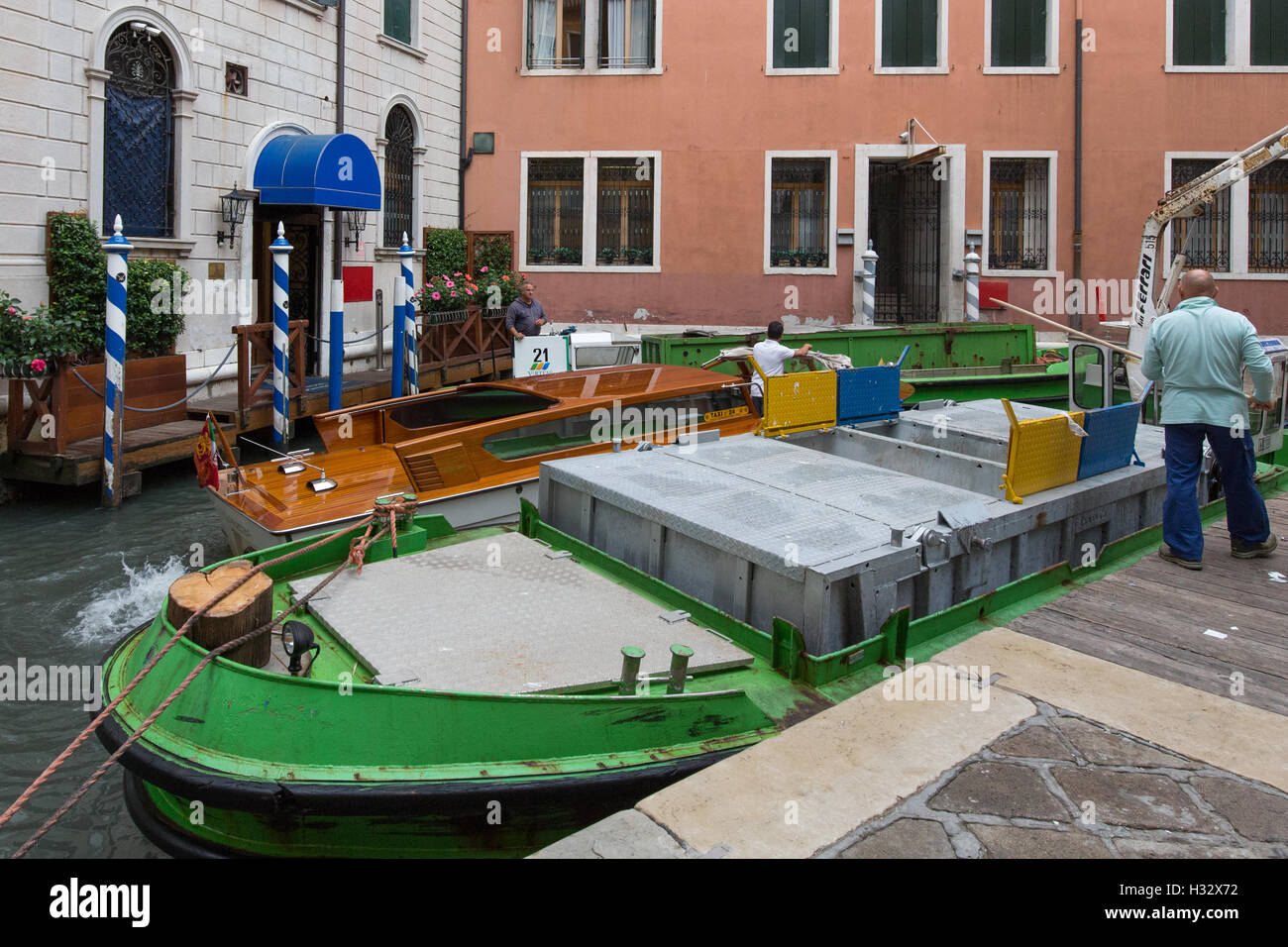 Engpass auf den Kanälen von Venedig Stockfoto