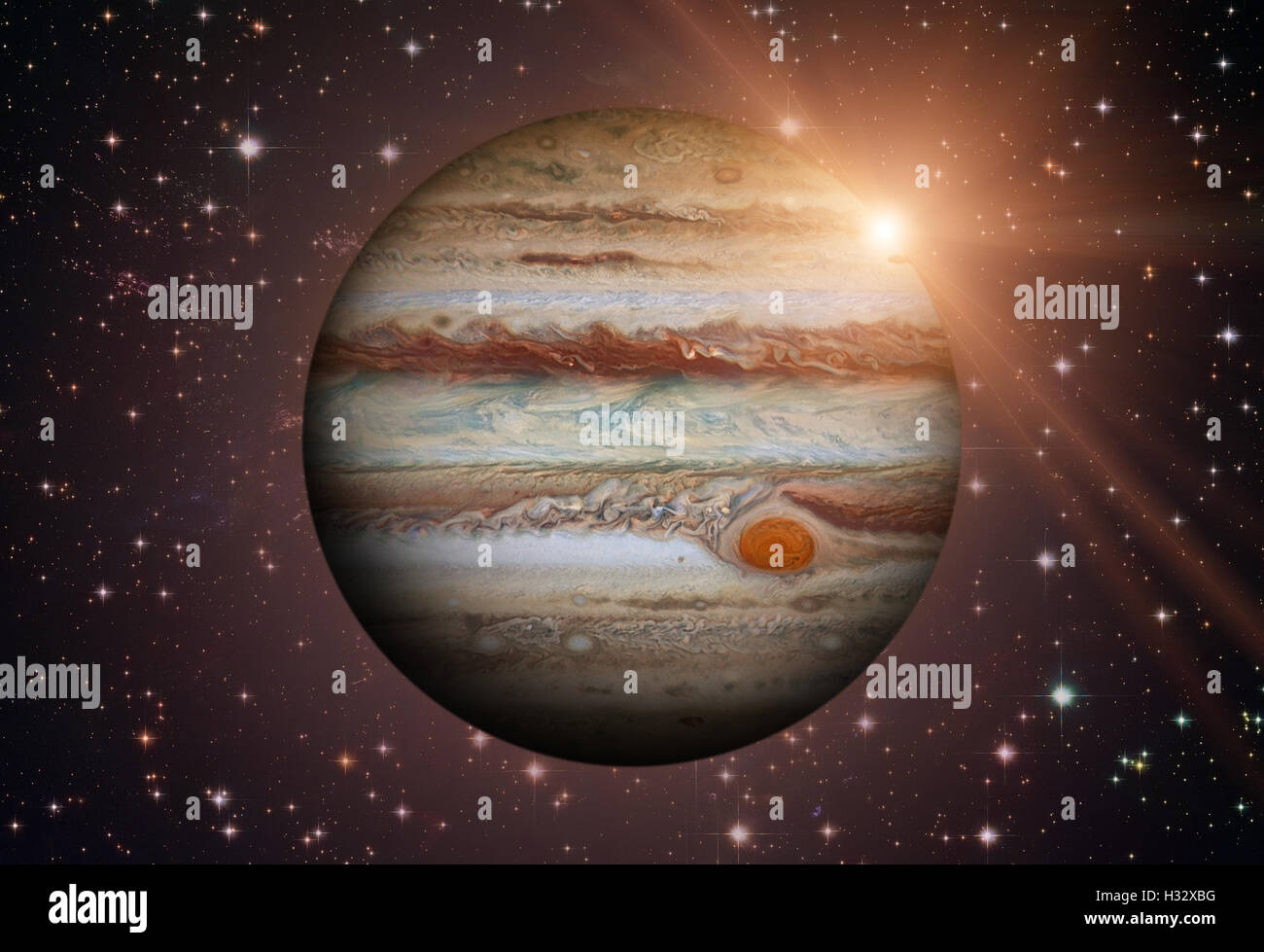 Sonnensystem - Jupiter. Es ist der fünfte Planet von der Sonne. Stockfoto
