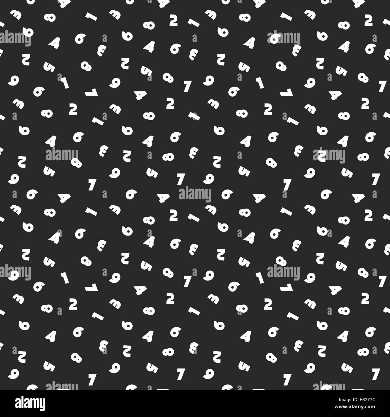 Nahtlose Muster mit Zahlen schwarz und weiß. Vektor-Illustration. Stock Vektor