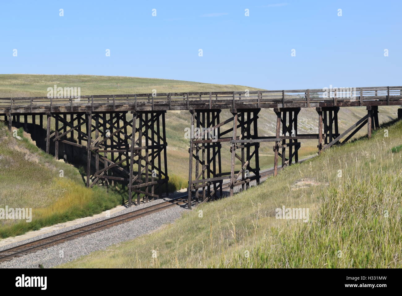 Brücke des Landes in Nord-Dakota Stockfoto