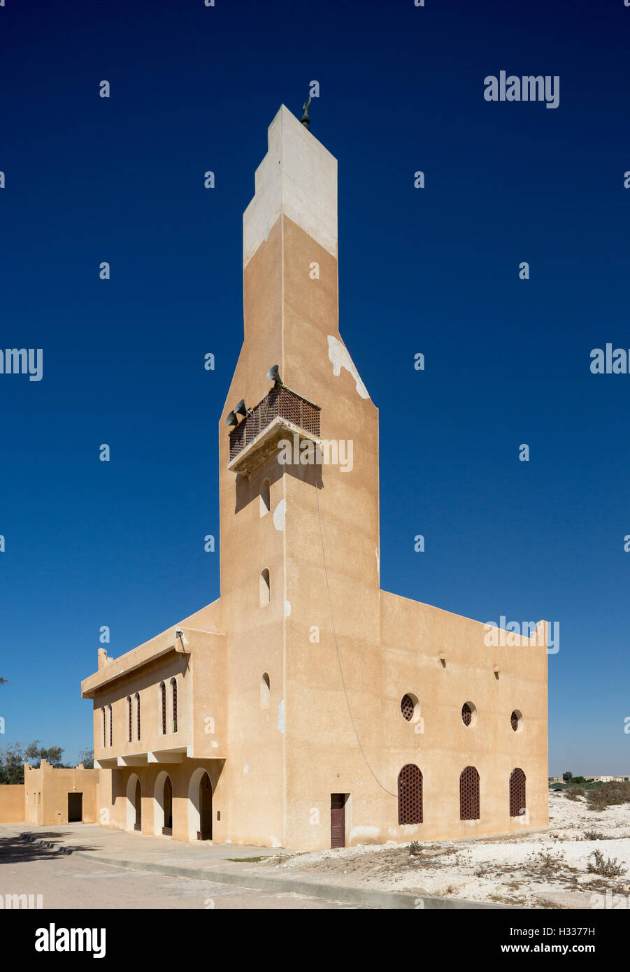 Moschee, Feriendorf von al-Ruwwad, Nordküste, westlich von Alexandria, Ägypten Stockfoto