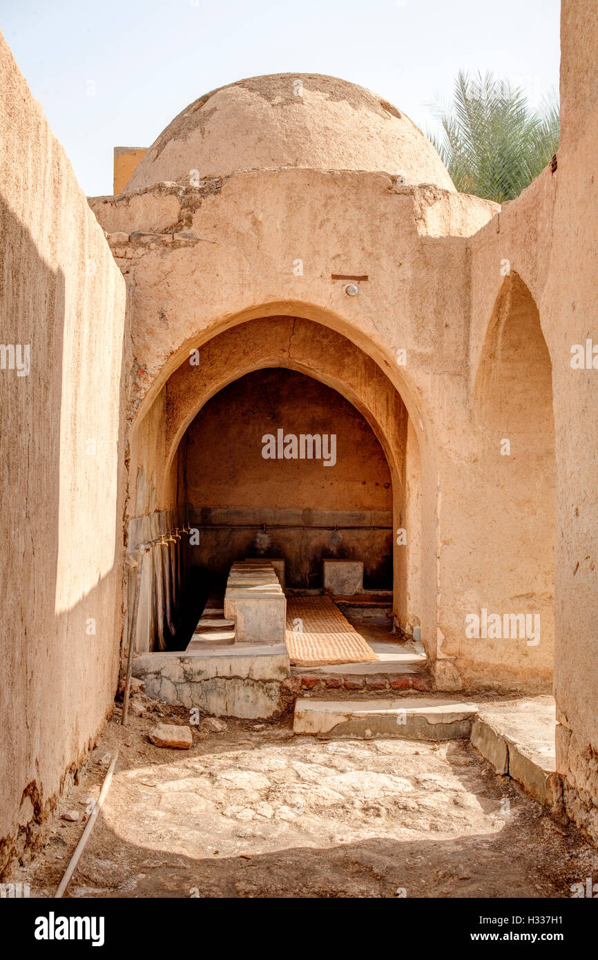 Waschungen Bereich, New Gourna Dorf Moschee von Hassan Fathy, Ägypten Stockfoto