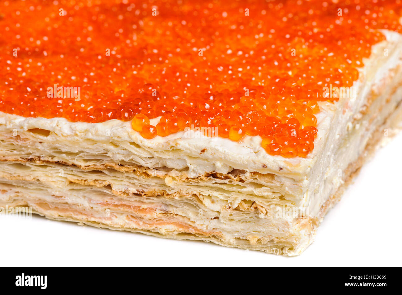 roter Kaviar-Torte Stockfoto