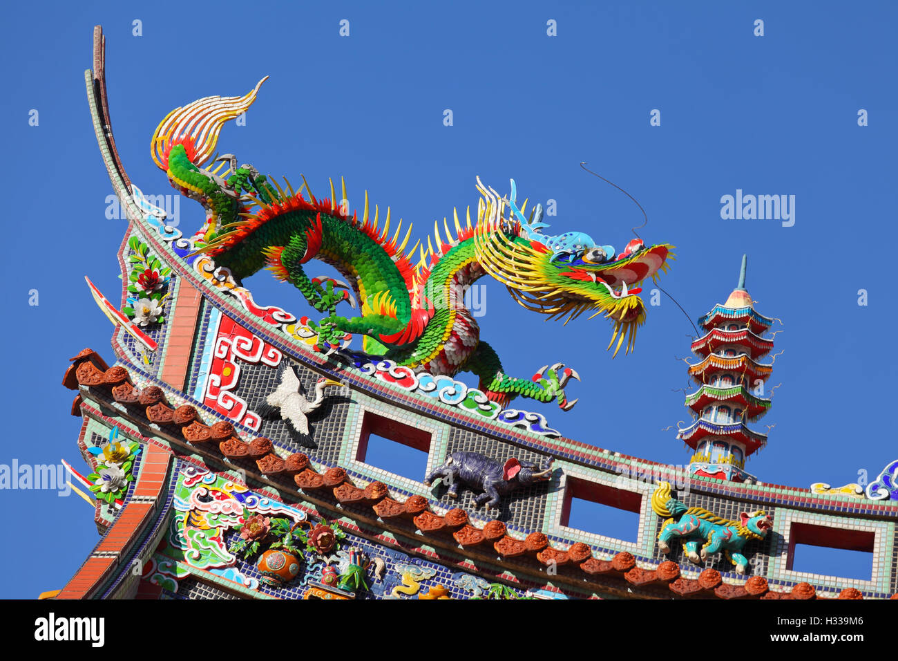 Chinesischer Tempel Dach Traufe Stockfoto