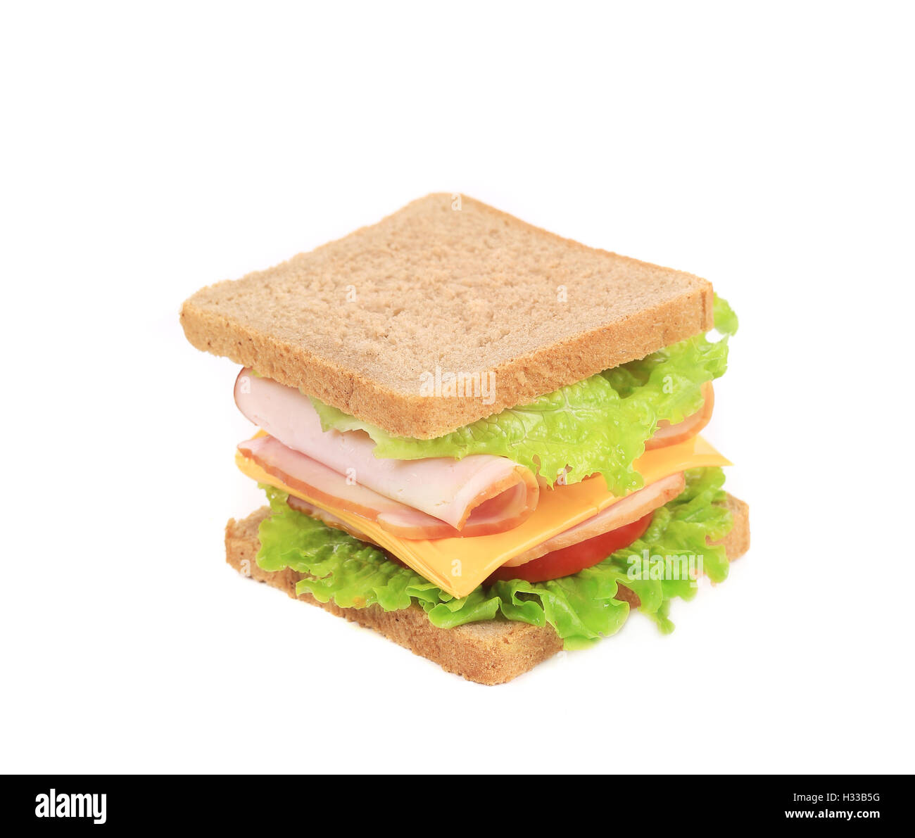 Sandwich mit Speck und Gemüse. Stockfoto