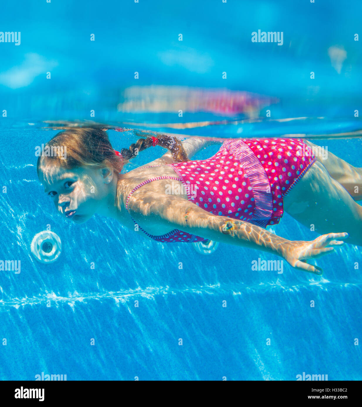 Unterwasser-Mädchen Stockfoto