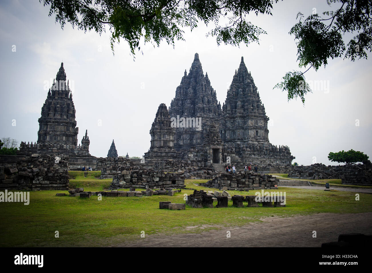 Prambanan ist ein 9. Jahrhundert Hindu Tempel, für die Trimurti, der Ausdruck von Gott als dem Schöpfer (Brahma), der Erhalter Stockfoto