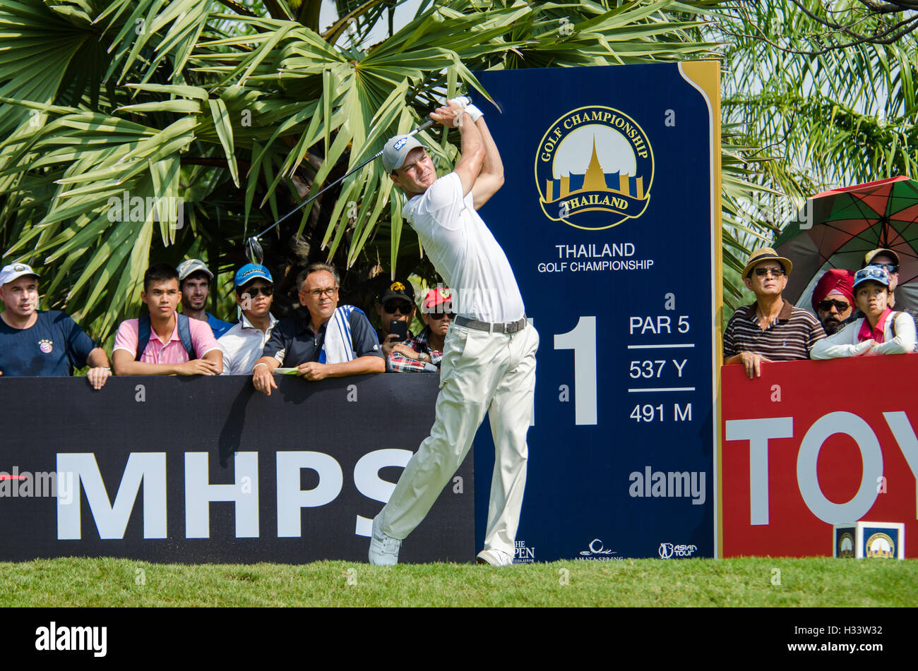 CHONBURI - 13 Dezember: Martin Kaymer Deutschland Spieler in Thailand Golf Championship 2015 am Amata Spring Country Club auf Dece Stockfoto