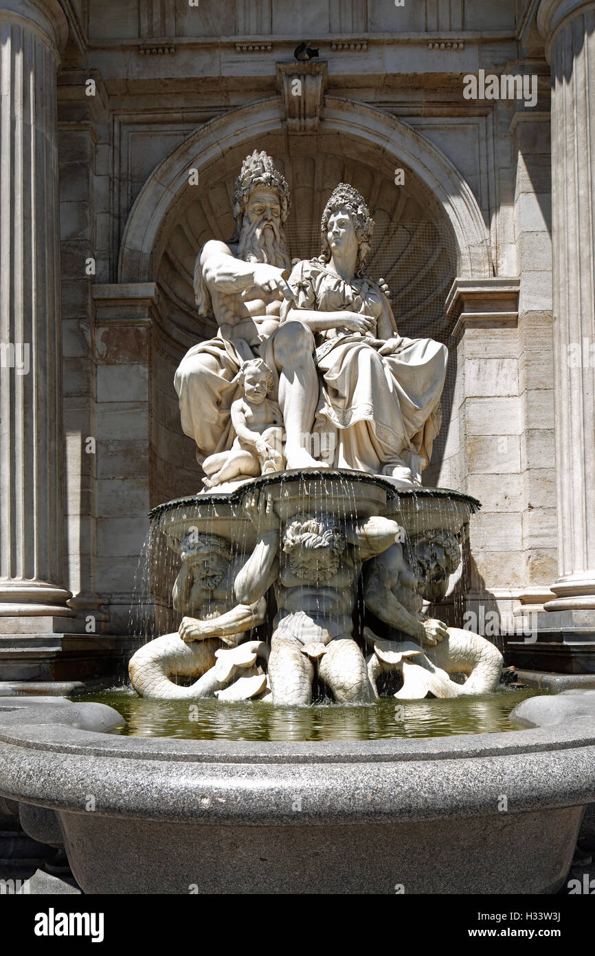Albrechtsbrunnen eine der Augustinerbastei Danubiusbrunnen Mit