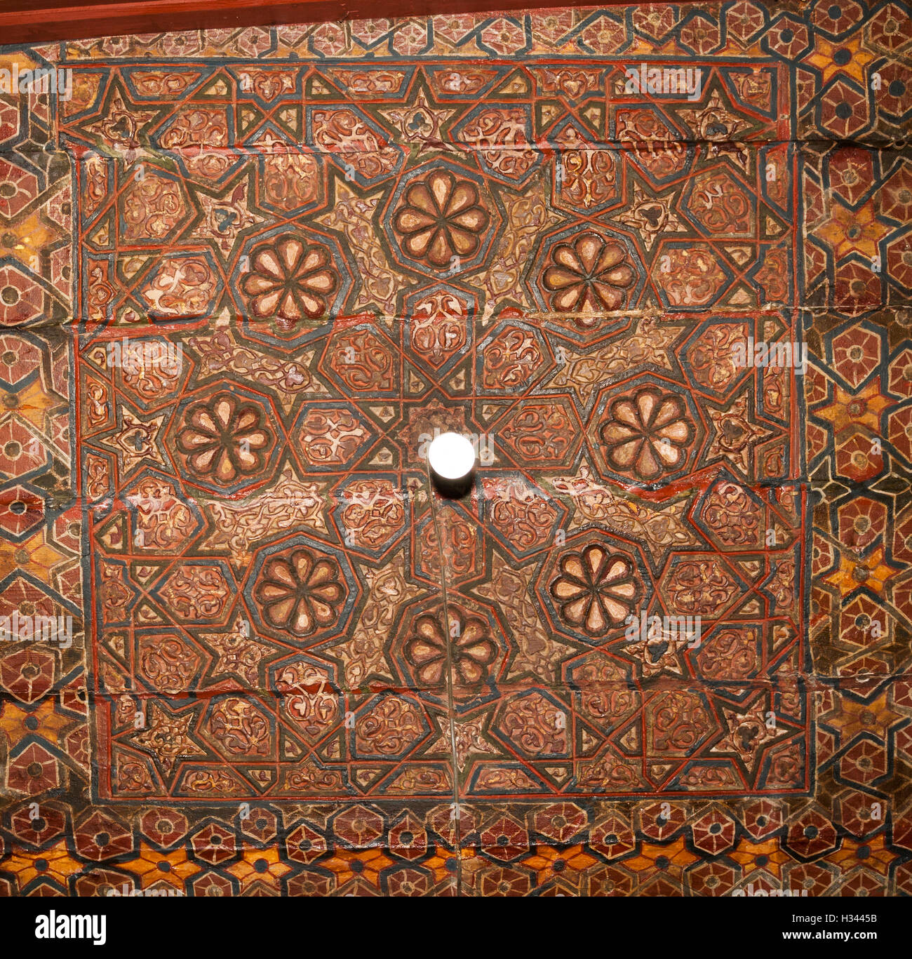 Detail der hölzernen Türsturz, Grab von Imam al-Shafi ' i, Kairo, Ägypten Stockfoto