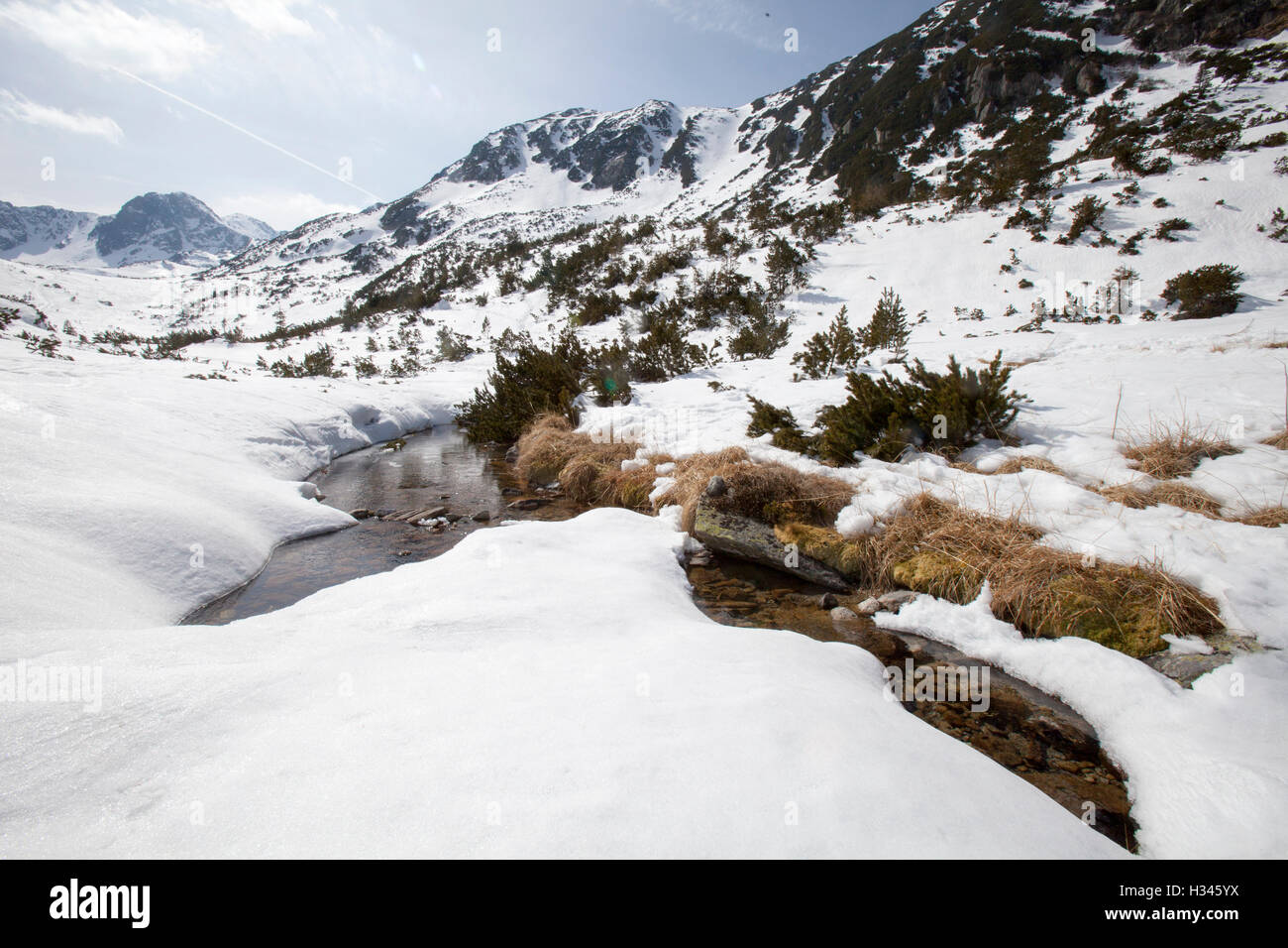 Winterlandschaft in der Retezat Nationalpark, Rumänien Stockfoto