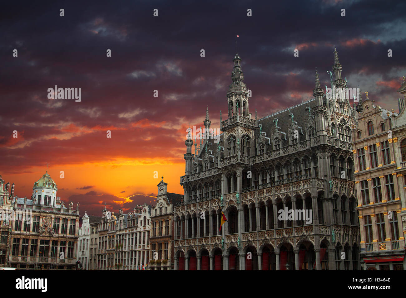 Brüssel Grand Place. Am Abend in der alten Stadt in Europa Stockfoto