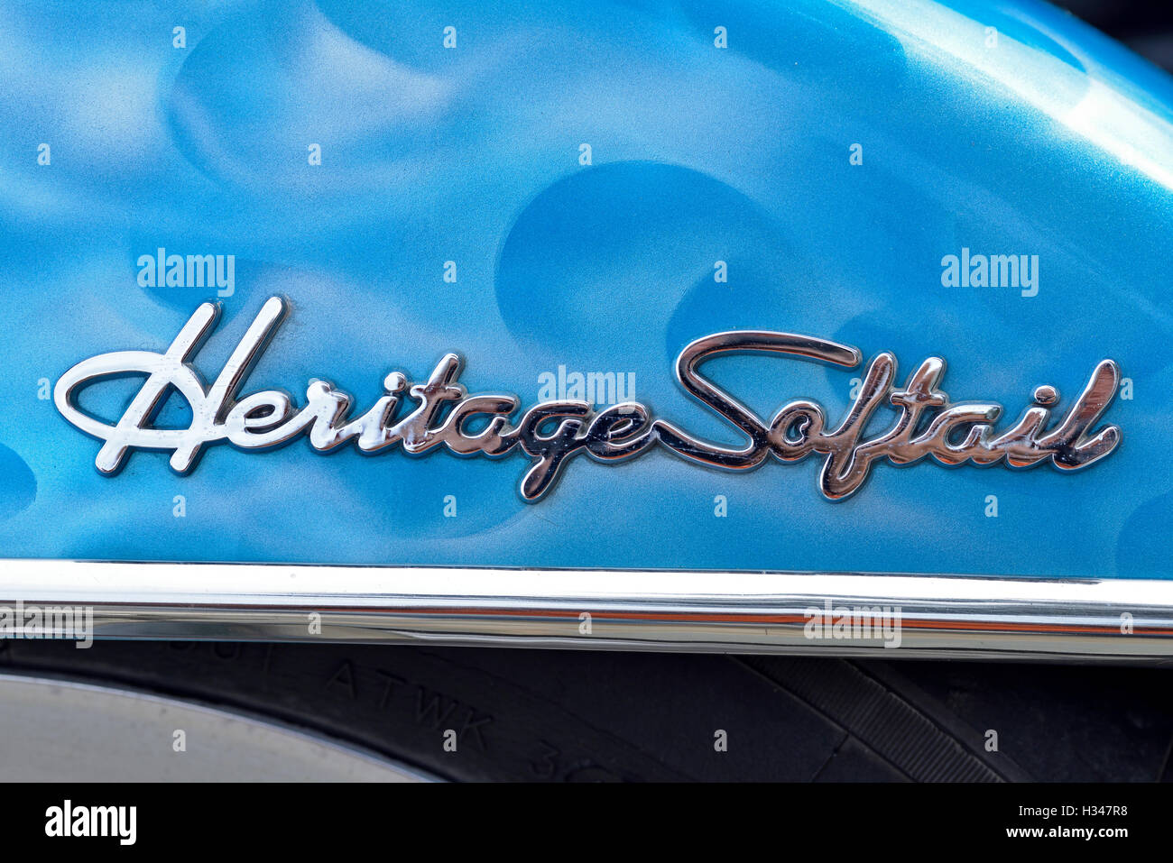 Harley-Davidson Heritage Softail Abzeichen Stockfoto