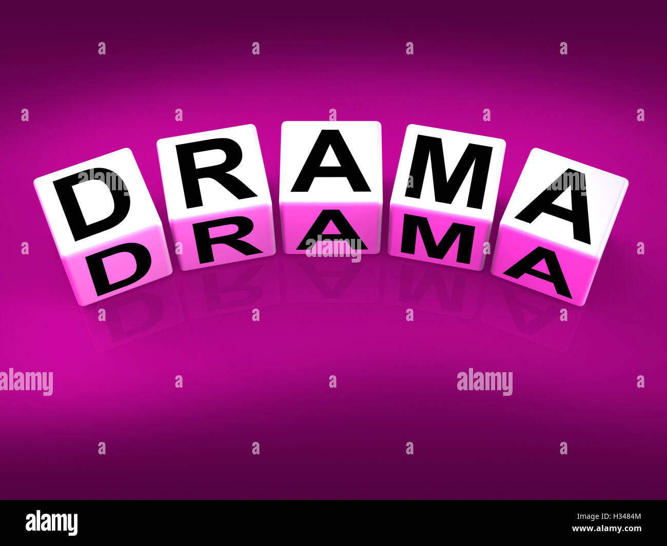 Drama-Blöcke zeigen dramatische Theater oder emotionale Gefühle Stockfoto