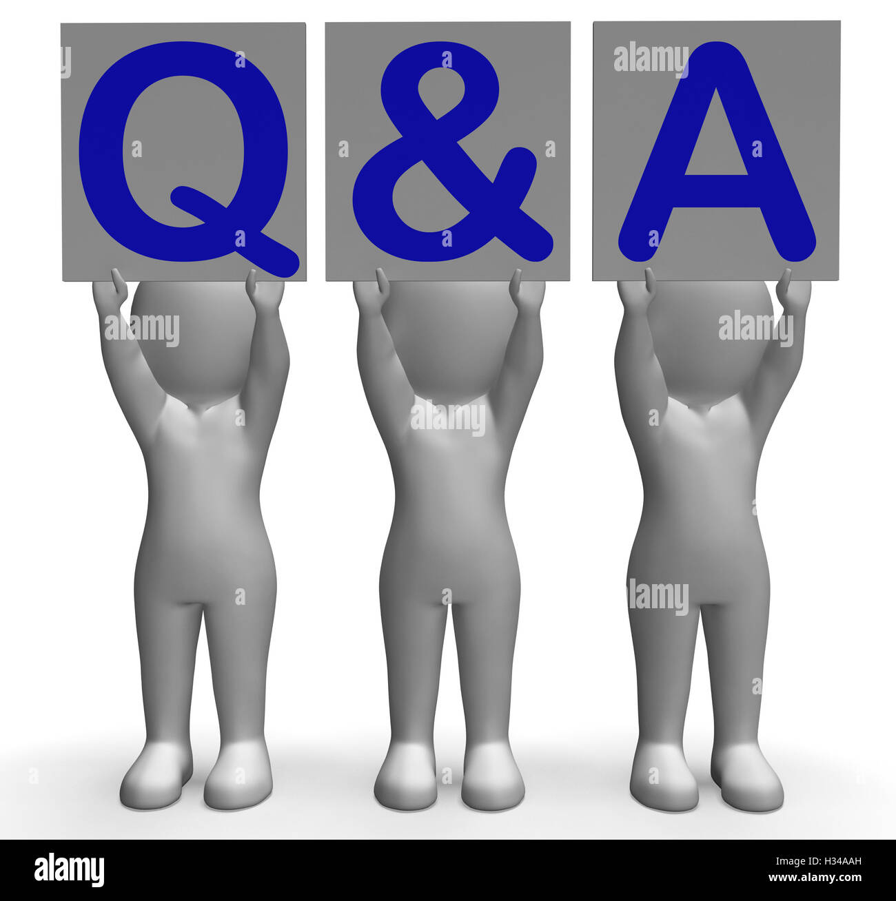 Q&A Banner zeigt Online-Support und Hilfe Stockfoto