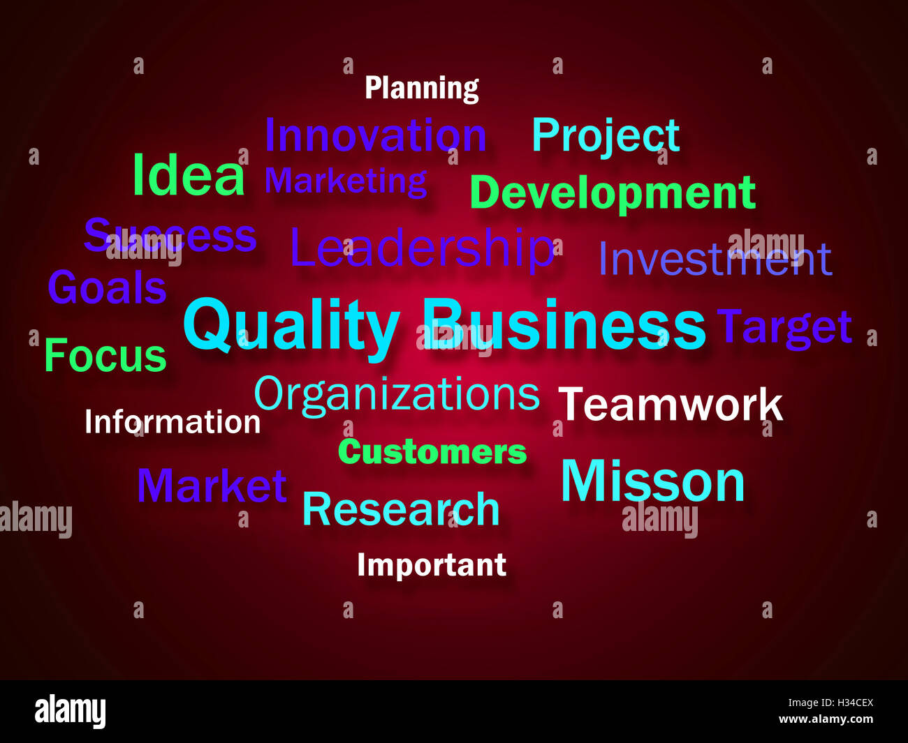 Qualität Business Brainstorming bedeutet ausgezeichnete Unternehmen Ruf Stockfoto