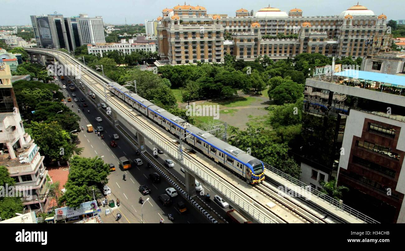 Chennai Metro Rapid Transit System, Madras, Chennai, Tamil Nadu, Indien, Asien Stockfoto