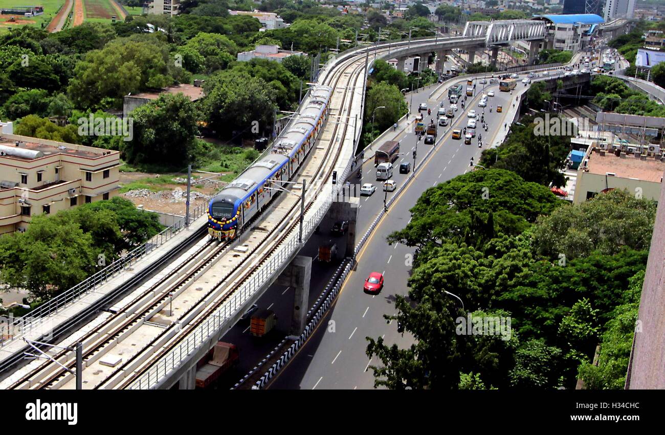 Chennai Metro, S-Bahn-System, Chennai, Tamil Nadu, Indien, Asien Stockfoto