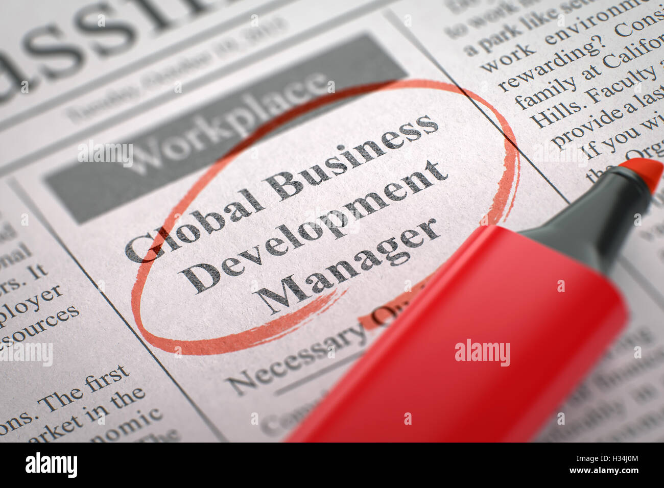 Global Business Development Manager wollte. 3D. Stockfoto