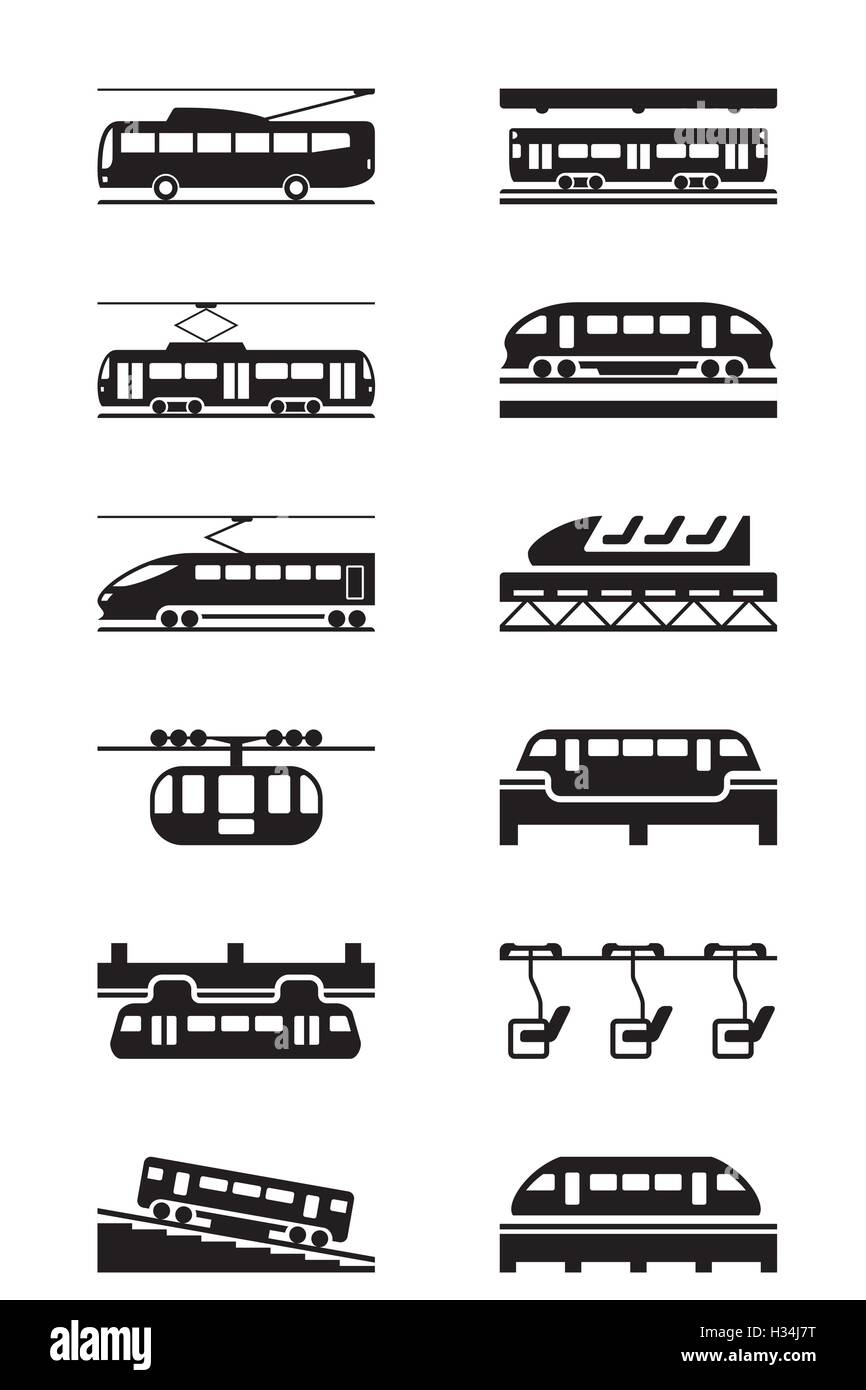 Elektrische öffentliche Verkehrsmittel - Vektor-illustration Stock Vektor