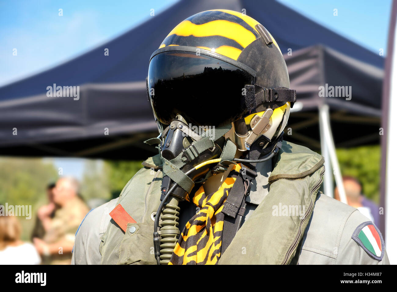 Luftfahrt pilot Militärhelm Luftfahrt Stockfoto