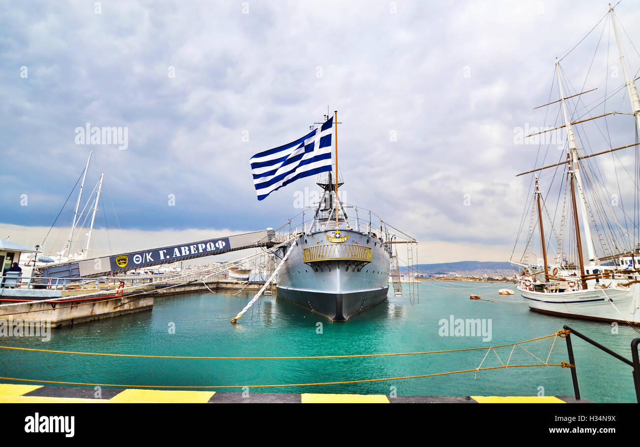 George/Georgios Averof historischen Schlachtschiff Griechenland Stockfoto