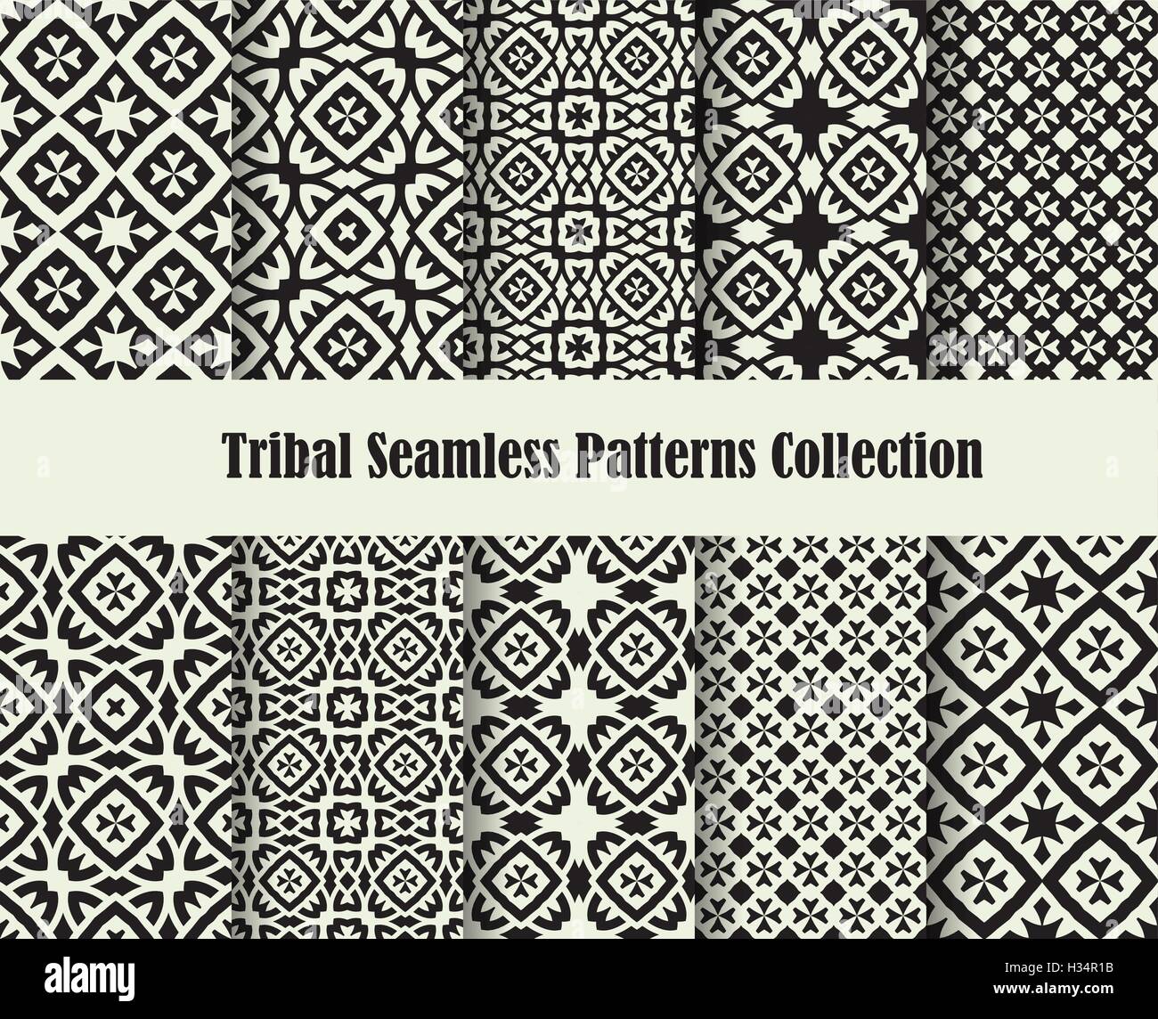 Tribal Kreuz Ornament-Muster-Kollektion, nahtlose Tapete oder Hintergrund zu machen Stock Vektor