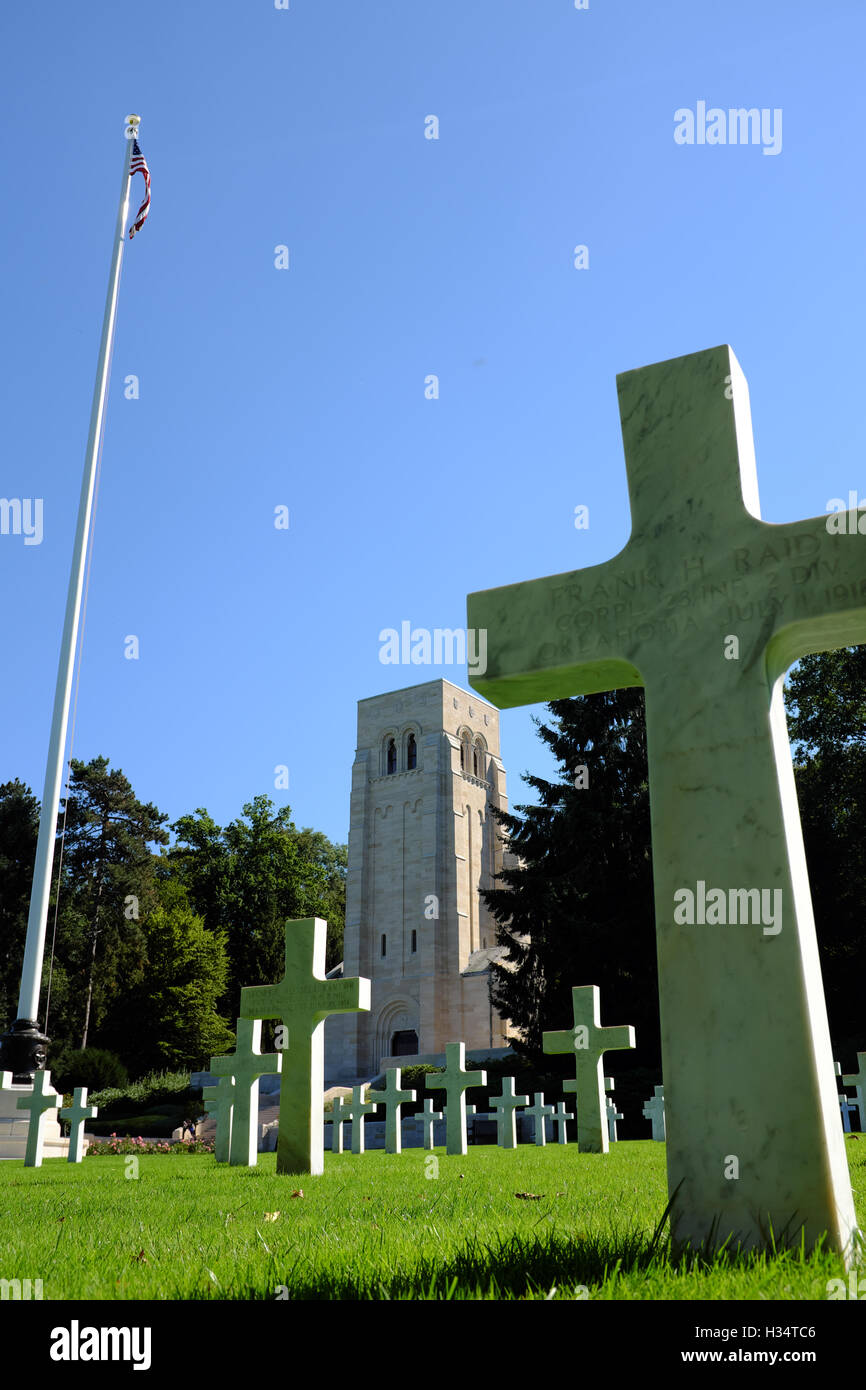 Der Aisne-Marne amerikanischen Friedhof und Denkmal in Belleau, Nordfrankreich. Stockfoto