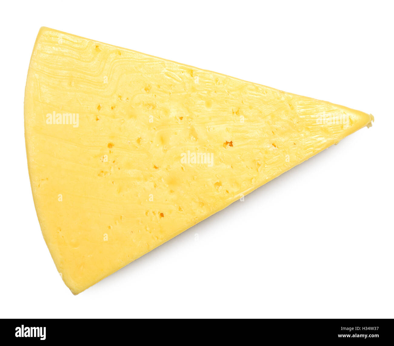 Stück Käse isoliert auf weißem Hintergrund Stockfoto