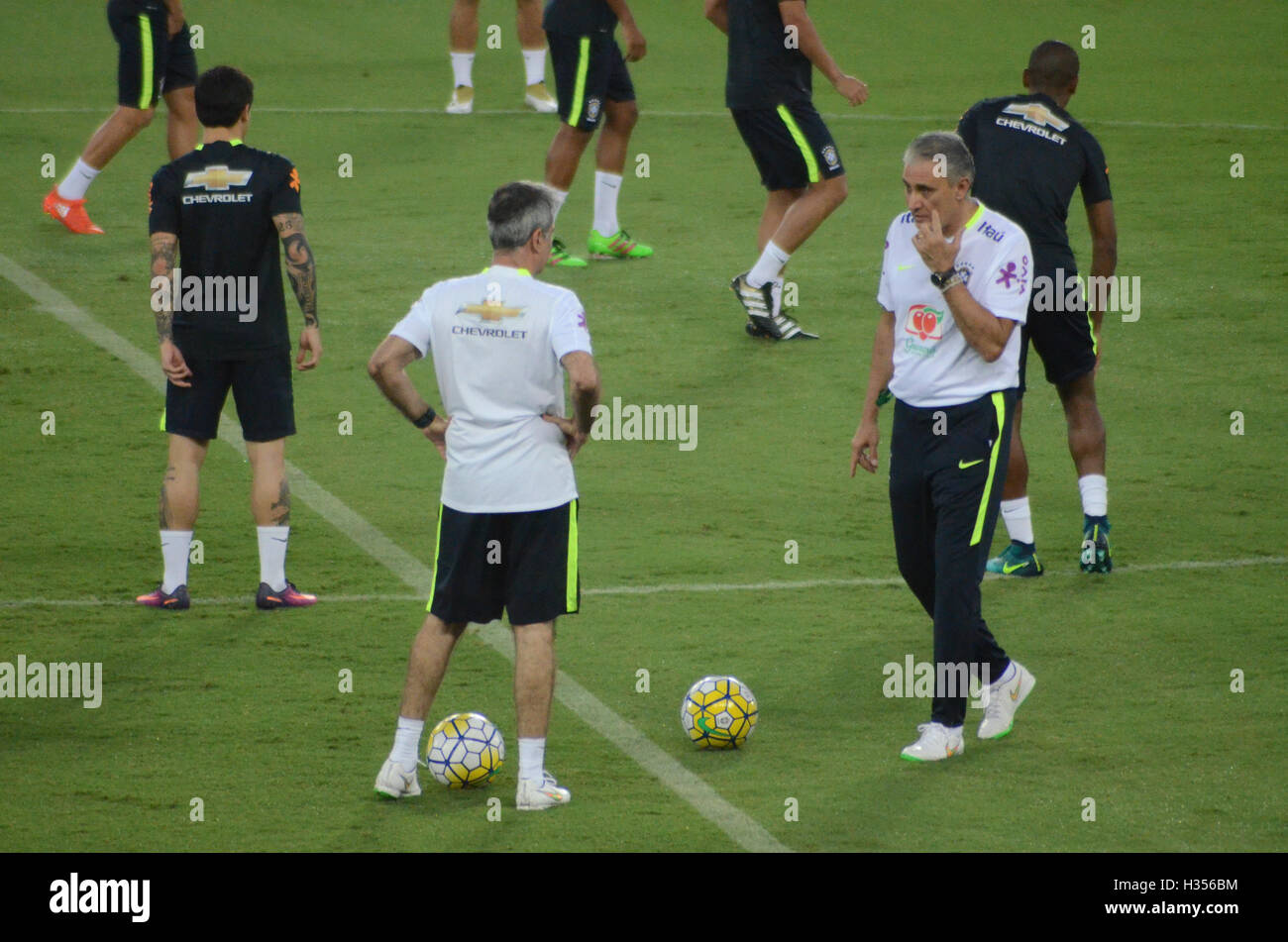 NATAL, RN - 04.10.2016: TREINO DA SELEÇÃO BRASILEIRA - brasilianische Team Züge mit voller Mannschaft. (Foto: Adrovando Claro/Fotoarena) Stockfoto