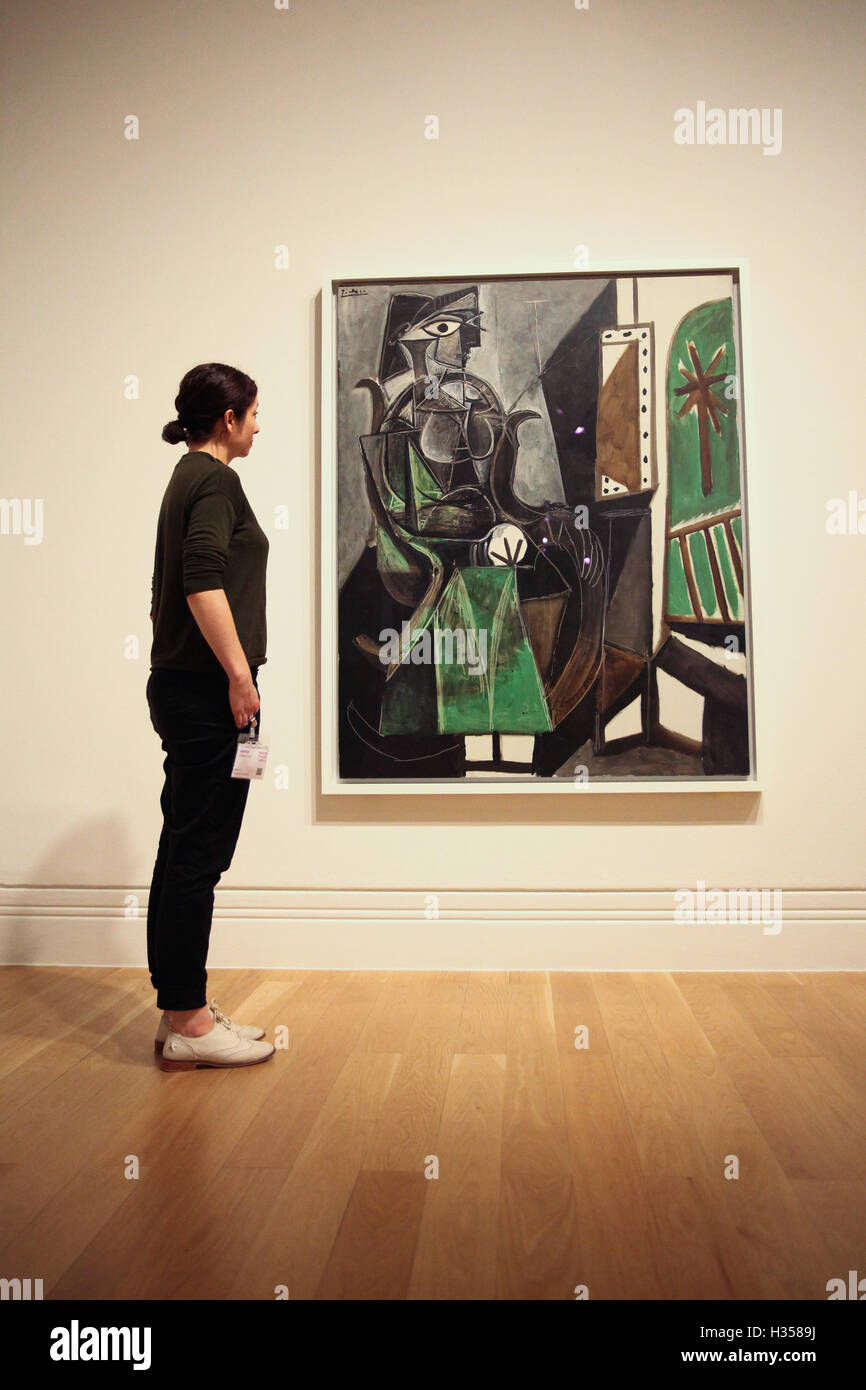National Portrait Gallery, London, Großbritannien 5. Oktober 2016. Frau am Fenster 1956. Picasso-Porträts in der National Portrait Gallery konzentriert sich auf seine Porträts von Menschen, die er kannte. Bildnachweis: Dinendra Haria/Alamy Live-Nachrichten Stockfoto