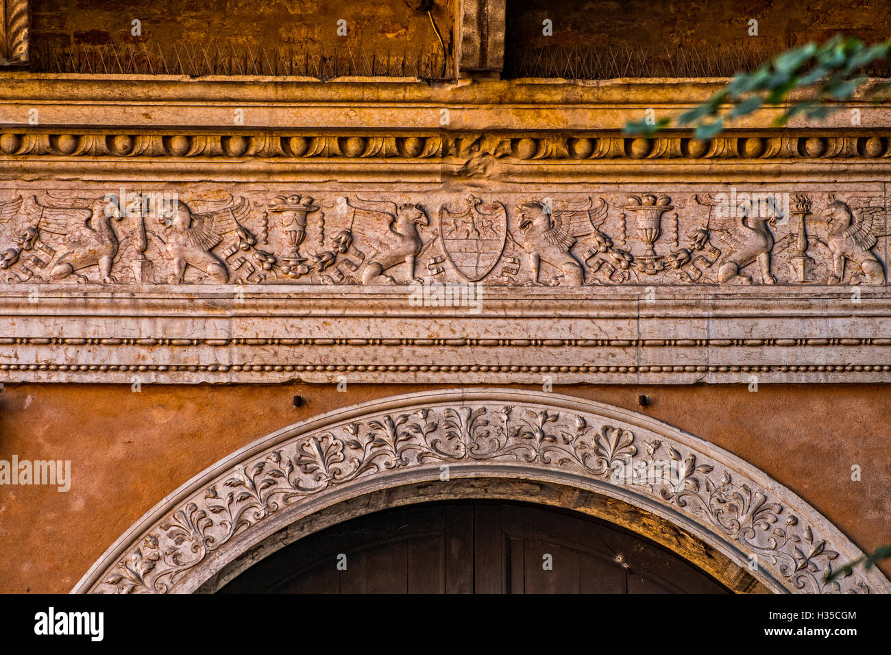 Italien Emilia Romagna Correggio Palazzo dei Principi - das Portal Stockfoto