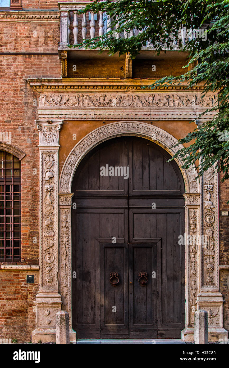 Italien Emilia Romagna Correggio Palazzo dei Principi - das Portal Stockfoto