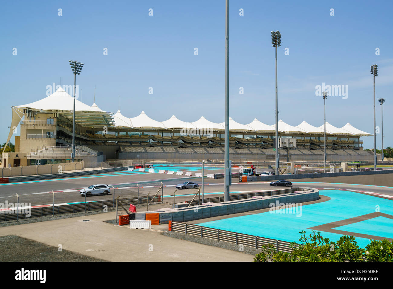 Yas Marina Formel Eins Rennstrecke Yas Island, Abu Dhabi, Vereinigte Arabische Emirate, Naher Osten Stockfoto