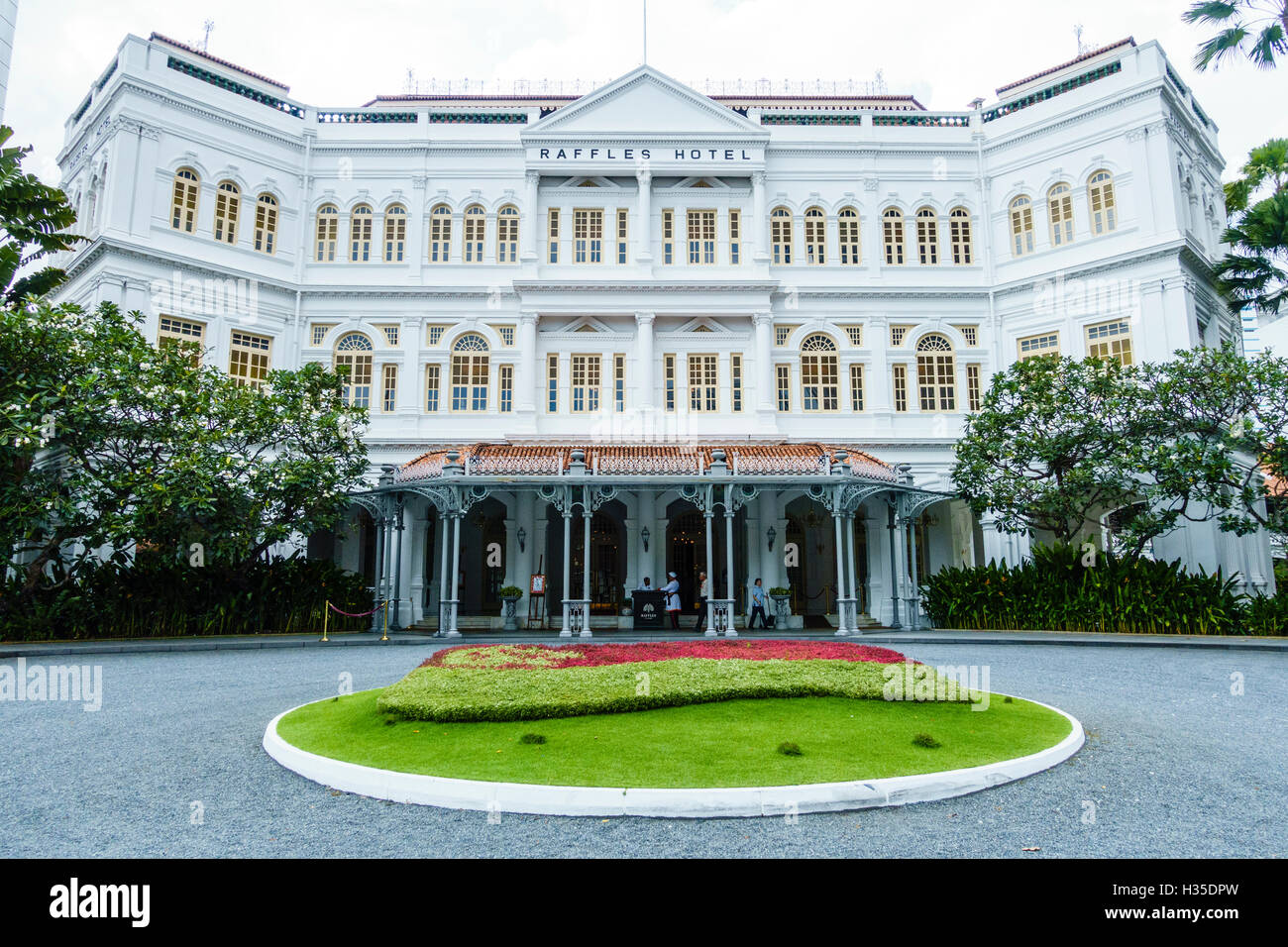 Dem berühmten Raffles Hotel, ein Wahrzeichen von Singapur, Singapur Stockfoto