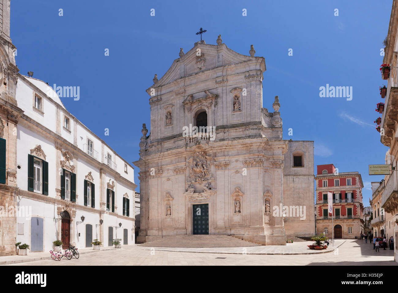 Piazza Plebiscito, Basilica di San Martino, Martina Franca, Valle d ' Itria, Bezirk Taranto, Apulien, Italien Stockfoto