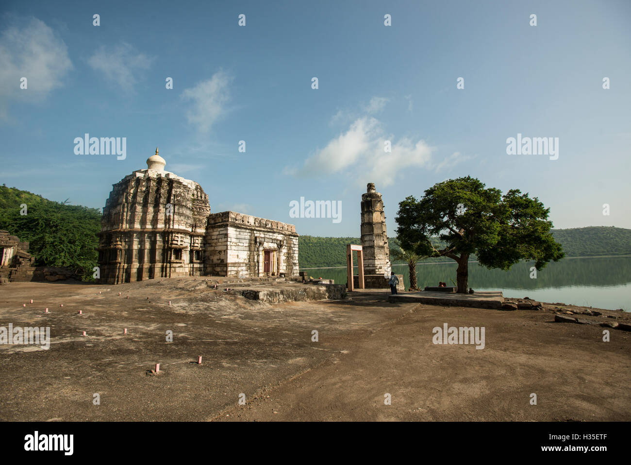 Lonar in Maharashtra ist eine uralte Meteor-Absturzstelle. Es hat auch einige spektakuläre alte Tempel. wie diese Göttin Padmavati Tempel noch in uns Stockfoto