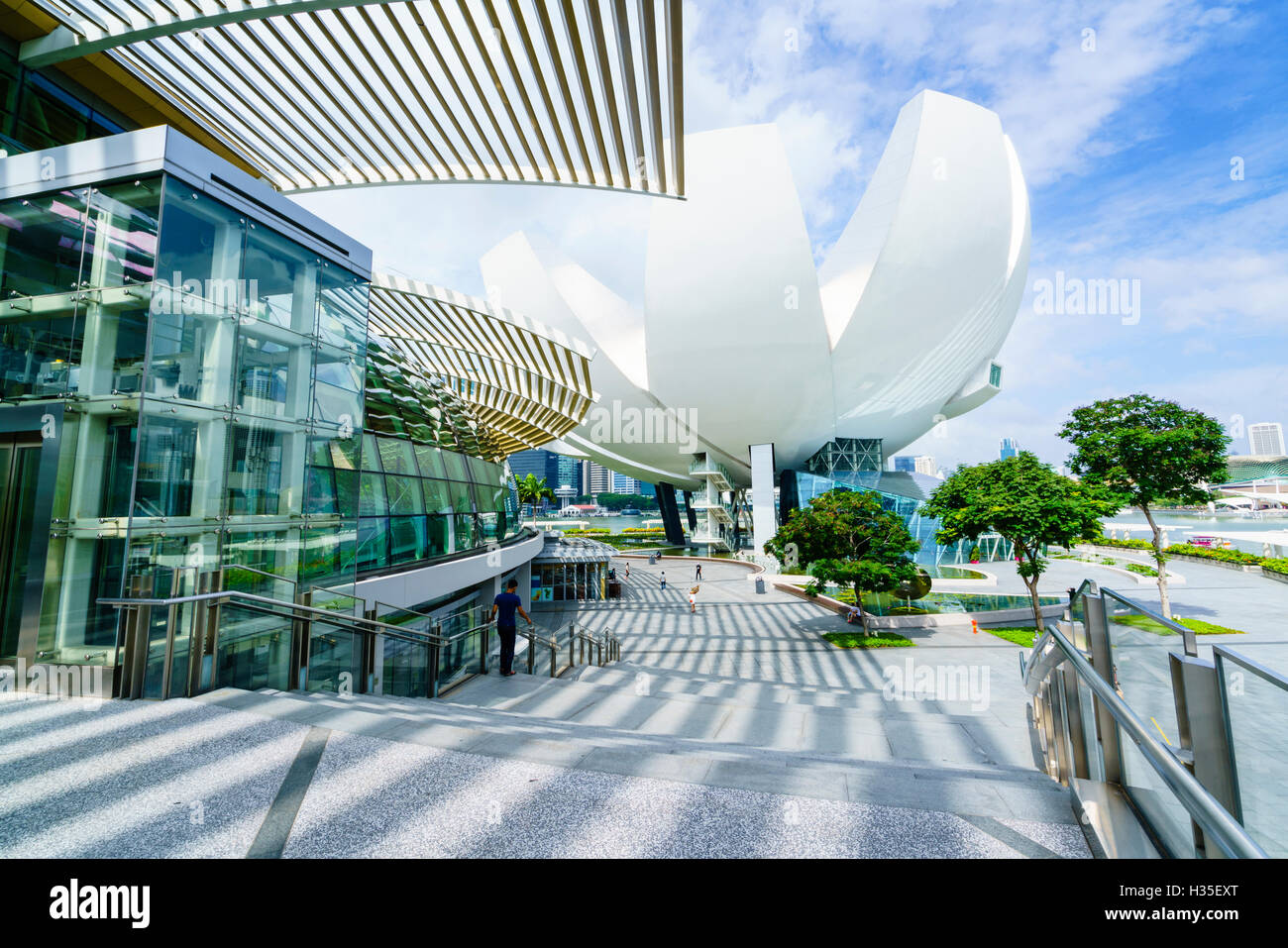 Die Shoppes at Marina Bay Sands und ArtScience Museum, Marina Bay, Singapur Stockfoto